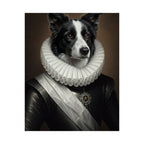Border Collie Renaissance Royal Portrait Matte Poster, Regal Dog Art Print, Border Collie Lover Gift, Wall Art
