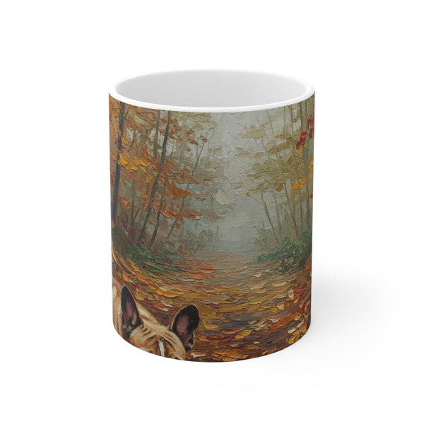 Acrylic French Bulldog - Autumn Woods | Ceramic Mug 11oz