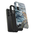 Acrylic Gallery Print English Bulldog - Coastal Cliffside | Tough Phone Case — detail view