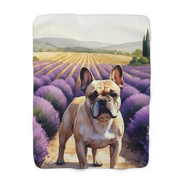 French Bulldog Watercolor Lavender Fields Throw Blanket | Premium Dog Prints | Tritan