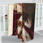 Golden Retriever Kings & Queens Royal Portrait Regal Throw Blanket | Premium Dog Art | Tritan