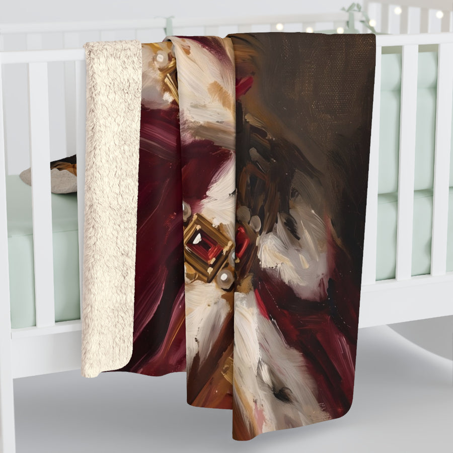 Golden Retriever Kings & Queens Royal Portrait Regal Throw Blanket | Premium Dog Art | Tritan