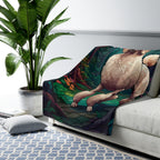 Poodle Low Poly Forest Sherpa Fleece Blanket | Dog Lover Gift