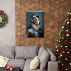 Australian Shepherd Medieval Knight Portrait Matte Poster, Regal Dog Art Print, Australian Shepherd Lover Gift, Wall Art