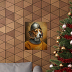 Beagle Medieval Knight Portrait Matte Poster, Regal Dog Art Print, Beagle Lover Gift, Wall Art