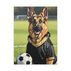 German Shepherd Oil Painting Soccer Portrait Canvas Wall Art Decor, Dog Lover Gift, Pet Owner Present, GSD Art Print