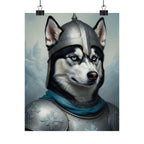 Siberian Husky Medieval Knight Portrait Matte Poster, Regal Dog Art Print, Siberian Husky Lover Gift, Wall Art