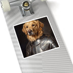 Golden Retriever Medieval Knight Portrait Sticker, Dog Portrait Vinyl Decal, Kiss-Cut Sticker, Golden Retriever Lover Gift