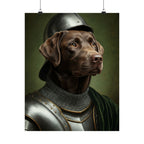 Labrador Retriever Medieval Knight Portrait Matte Poster, Regal Dog Art Print, Labrador Retriever Lover Gift, Wall Art