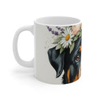 Rottweiler Watercolor Floral Crown Coffee Mug | Premium Dog Prints | Tritan — secondary view