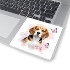 Beagle Watercolor Butterfly Bloom Kiss-Cut Stickers | Premium Dog Prints | Tritan — view 7 of 12