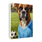 Boxer Dog Oil Painting Soccer Portrait Canvas Wall Art Decor Gift for Dog Lover