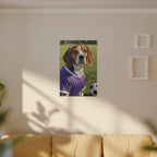 Beagle Soccer Portrait Oil Painting Canvas Print, Dog Wall Art Decor, Pet Lover Gift