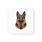German Shepherd Low Poly Cool Jewel Cork Back Coaster | Dog Lover Gift