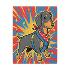 Dachshund Comic Book Art Canvas Print | Retro Pop Art Doxie Wall Decor