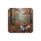 Acrylic Cavalier King Charles Spaniel - Autumn Woods | Cork Back Coaster