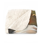 Australian Shepherd Watercolor Autumn Path Throw Blanket | Premium Dog Art | Tritan