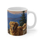 Acrylic Painting Golden Retriever - Mountain Overlook | Ceramic Mug 11oz