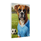 Boxer Dog Oil Painting Soccer Portrait Canvas Wall Art Decor Gift for Dog Lover
