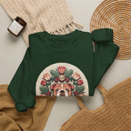 English Bulldog Folk Paper-Cut Christmas Crewneck Sweatshirt — view 4