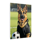 German Shepherd Oil Painting Soccer Portrait Canvas Wall Art Decor, Dog Lover Gift, Pet Owner Present, GSD Art Print