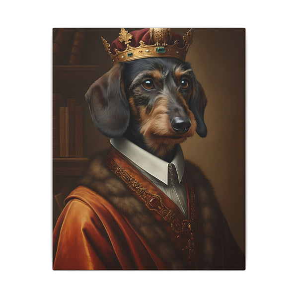 Dachshund Kings & Queens Royal Portrait Canvas Wall Art, Regal Dog Painting, Dachshund Lover Gift, Stretched Canvas