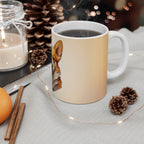 Corgi Low Poly Monochrome Gold Ceramic Mug 11oz | Dog Lover Gift