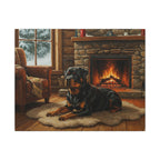 Rottweiler Painting Canvas Wall Art, Dog Lover Gift, Pet Portrait, Acrylic Original Style Print, Home Decor, Stretched Canvas
