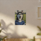 Siberian Husky Oil Painting Soccer Portrait Canvas Art | Dog Wall Decor | Pet Lover Gift for Sports Fans