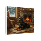 Rottweiler Painting Canvas Wall Art, Dog Lover Gift, Pet Portrait, Acrylic Original Style Print, Home Decor, Stretched Canvas