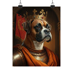 Boxer Kings & Queens Royal Portrait Matte Poster, Regal Dog Art Print, Boxer Lover Gift, Wall Art