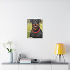 Rottweiler Oil Painting Soccer Portrait Canvas Wall Art Decor | Rottie Dog Lover Gift | Premium Pet Portrait Print