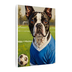 Boston Terrier Oil Painting Soccer Portrait Canvas Wall Art - Dog Lover Gift, Pet Decor, Sports Fan Home Art