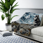 Siberian Husky Acrylic Gallery Print Coastal Cliffside Throw Blanket | Premium Dog Prints | Tritan — view 8 of 9