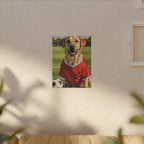 Labrador Retriever Oil Painting Soccer Portrait Canvas, Lab Dog Wall Art Decor, Sports Fan Gift for Home, Pet Art