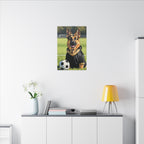 German Shepherd Oil Painting Soccer Portrait Canvas Wall Art Decor, Dog Lover Gift, Pet Owner Present, GSD Art Print