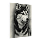 Siberian Husky Wall Art, Charcoal Dog Portrait Canvas Print, Pet Lover Gift, Husky Mom Dad Decor, Dog Art Print, Ready to Hang