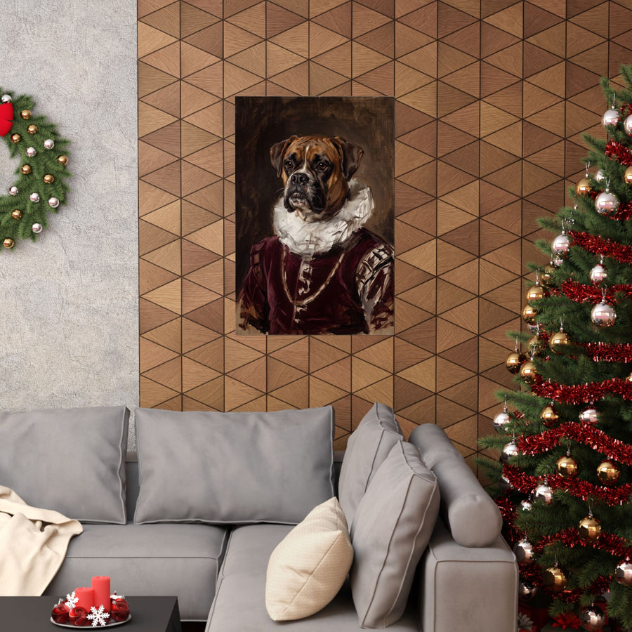 Boxer Renaissance Royal Portrait Matte Poster, Regal Dog Art Print, Boxer Lover Gift, Wall Art