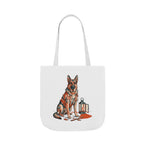 German Shepherd Halloween Tote Bag | Werewolf Dog Canvas Tote | Tritan