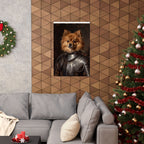 Pomeranian Medieval Knight Portrait Matte Poster, Regal Dog Art Print, Pomeranian Lover Gift, Wall Art