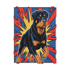Rottweiler Comic Book Pop Art Canvas - Dynamic Halftone Style for Energetic Wall Decor