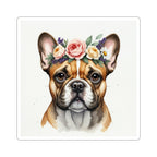 French Bulldog Watercolor Floral Crown Gift Set — Mug + Coaster + Sticker | Tritan