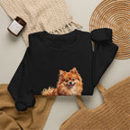 Pomeranian Sweatshirt | Painterly Dog Art Crewneck | Pom Mom Gift | Cozy Pullover for Dog Lovers | Pet Portrait Apparel