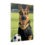German Shepherd Oil Painting Soccer Portrait Canvas Wall Art Decor, Dog Lover Gift, Pet Owner Present, GSD Art Print