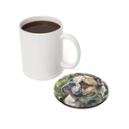 English Bulldog Watercolor Garden Peek Drink Coaster | Premium Dog Art | Tritan