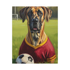 Great Dane Oil Painting Soccer Portrait Stretched Canvas Wall Art | Dog Lover Gift | Giant Breed Decor