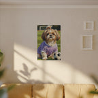 Shih Tzu Oil Painting Soccer Portrait Canvas Wall Art | Dog Lover Gift | Pet Decor | Sports Fan Art