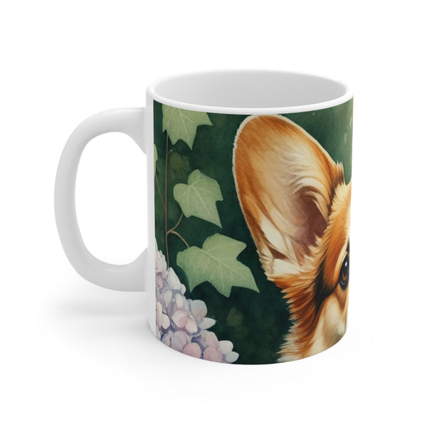 Corgi Watercolor Garden Peek Coffee Mug | Premium Dog Prints | Tritan