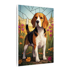 Beagle Stained Glass Canvas Wall Art, Dog Lover Gift, Pet Art Print, Stretched Canvas Decor