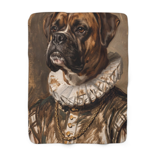Boxer Renaissance Royal Portrait Regal Throw Blanket | Premium Dog Art | Tritan